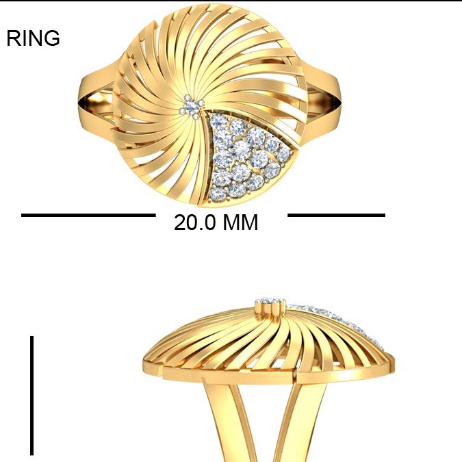 22Kt Yellow Gold Fragrant Ring For Women