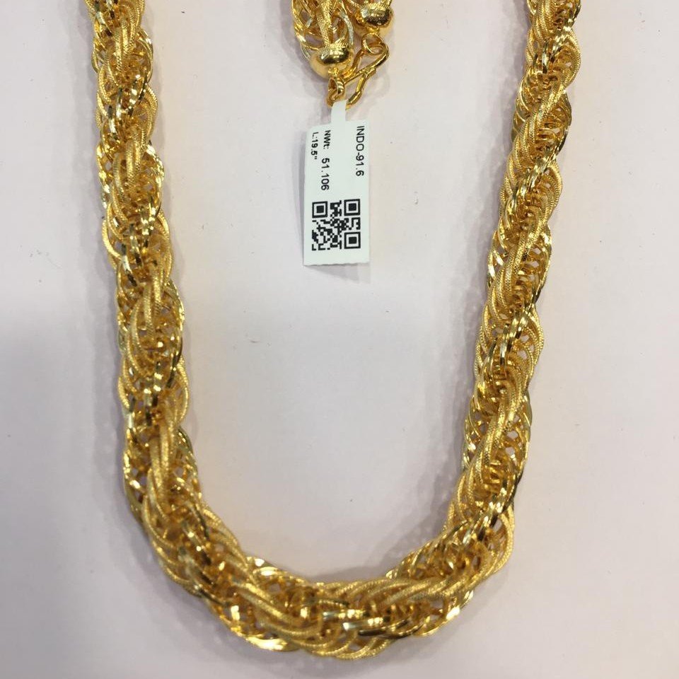 22KT Yellow Gold Fancy Hollow Chain For Men