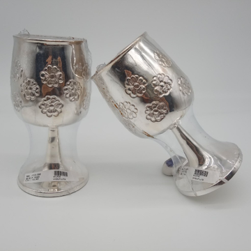 92.5 Sterling Silver Flower Design Wine glasses