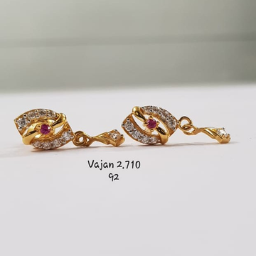22Kt Gold Cz Fancy Earrings for Women