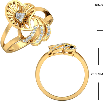 22KT Yellow Gold Helios Cluster Ring For Women