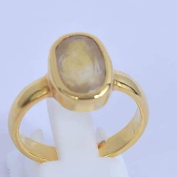 22KT Gems stone Yellow  Saffiare Ring For Unisex