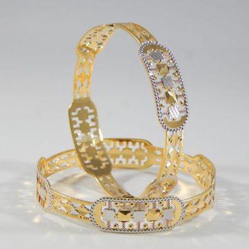22KT Yellow Gold Pleasing Leaves Bangles for Women