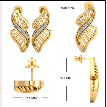 22Kt Yellow Gold Arveen Front Earrings For Women