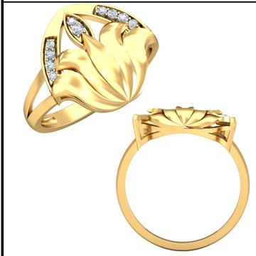 22KT Yellow Gold Twin wingflow Ring For Women