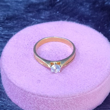 22kt/916 yellow gold ornet solitaire ring for wome...