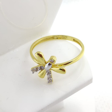 22KT Yellow Gold Fancy Cz Flower Rodiyam Ring For...