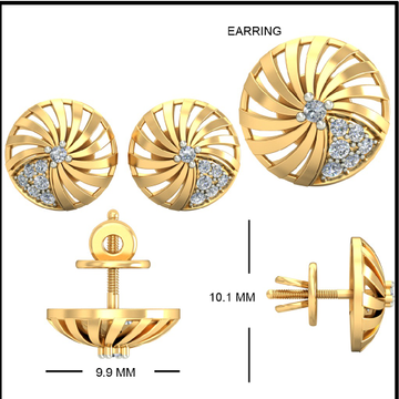 22kt Yellow Gold Prevailing Flowerets Earrings For...