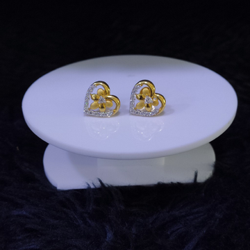 22KT/916 Yellow Gold Heart Earrings For Women