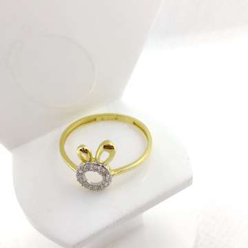 22Kt Yellow Gold Euros Rabit Design Fancy Cz Ring...