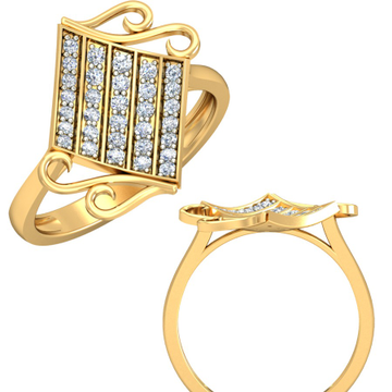 22kt Yellow Gold Helix Lattice Ring For Women