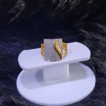 22KT/916 Yellow Gold CrisTos Fancy Cz Ring For Men