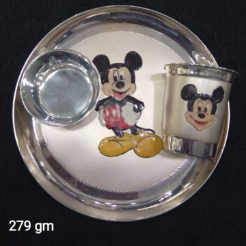 Silver Baby Mickey Mouse Dinner set  PJ001