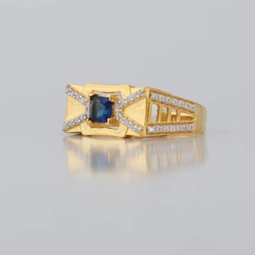 22kt/916 yellow gold nelson blue safire for men