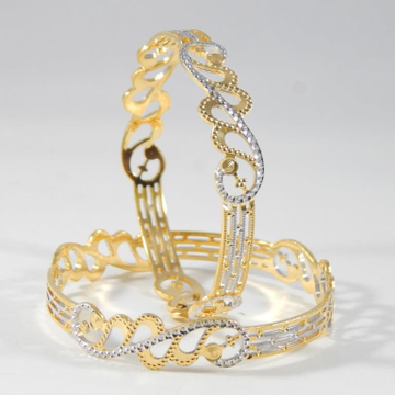 22kt  yellow gold peacock design cnc bangles for w...