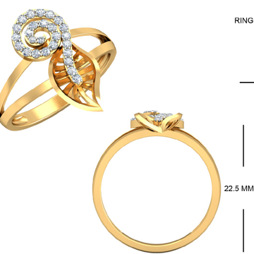 22KT Yellow Gold Floral Classic Ring for Women