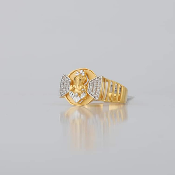 22kt/916 yellow gold ganesh fancy ring for men