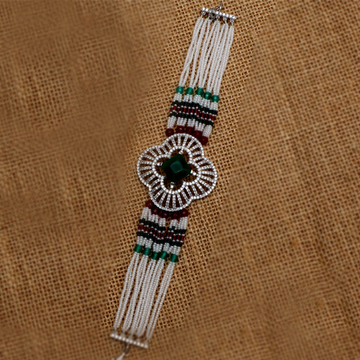 Silver Colorful Moti Bracelet For Women PJ-B008