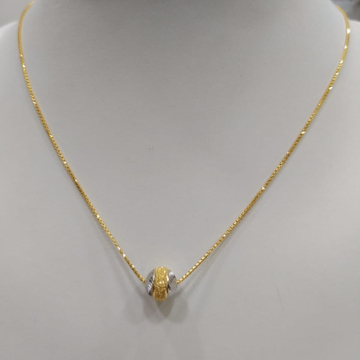 22KT Gold Chain With Rhodium Pendent (Bahubali)
