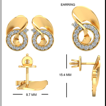 22KT Yellow Gold Canary Earrings For Women