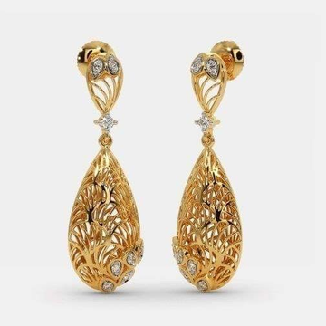 22KT  Yellow  Gold  Amelia  Lattice Earrings  For...