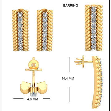 22Kt Yellow Gold Frangipani Earrings For Women