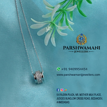 92.5 Silver Cz Pendant With Chain For Women