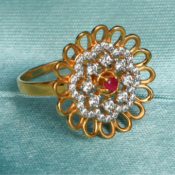 916 Gold Fancy Flower Design ring PJ-R020