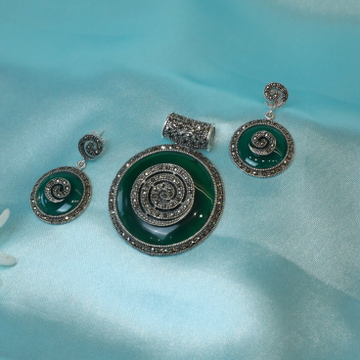 92.5 Silver Turkish Pendent Set