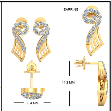 22Kt Yellow Gold Ceeran Detachable Earrings For Wo...