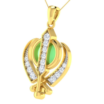 22KT yellow Gold Dignear Pendent For Women