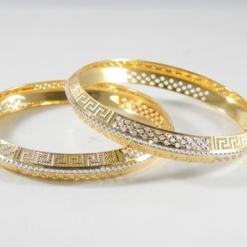 22Kt Gold Laser Cutting Rodiyam Bangles  For  Wome...