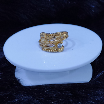 22KT/916 Yello Gold Zebra Chevron Ring For Women