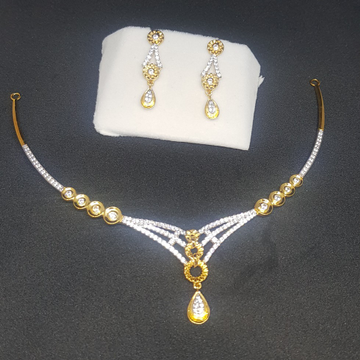 22KT Gold Light Weight CZ Diamond Set