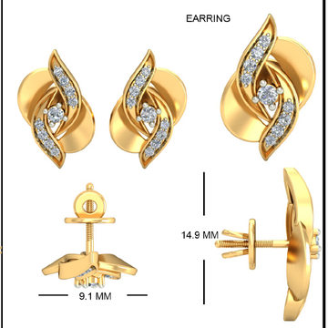 22Kt Yellow Gold Lambent Calypso Earrings For Wome...