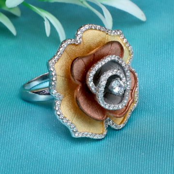 999 Silver Fancy Flower Design Ring PJ-R026