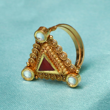 22KT Gold Designer Triangle Shape Ring PJ-R007