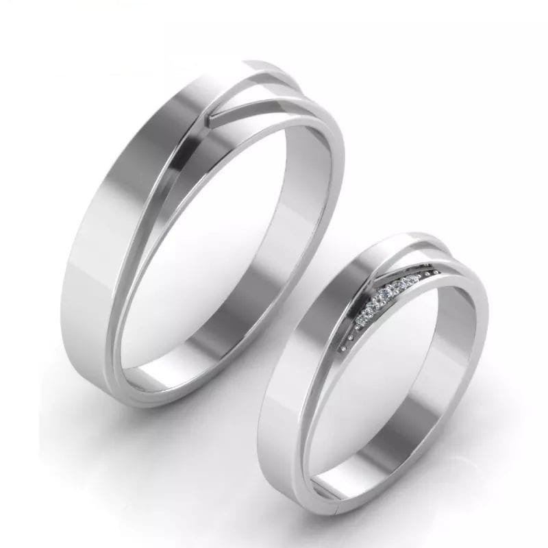 950 Platinum Daile Band Cople Ring For Unisex