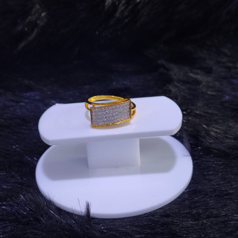 22KT/916 Yellow Gold Unfading Cz Stone Fancy Ring For Men