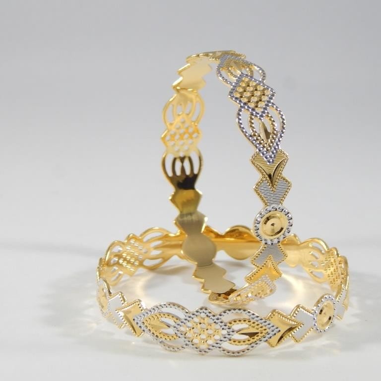 22Kt Yellow Gold Fancy Keila cnc Bangles for Women