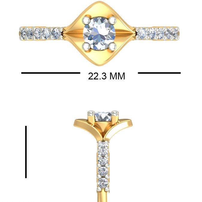 22Kt Yellow Gold Sovereign Ring For Women