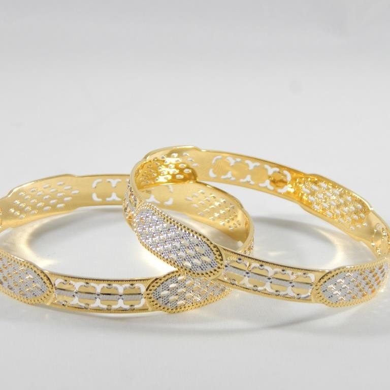 22KT Yellow Spring Gold CNC Bangles for Women