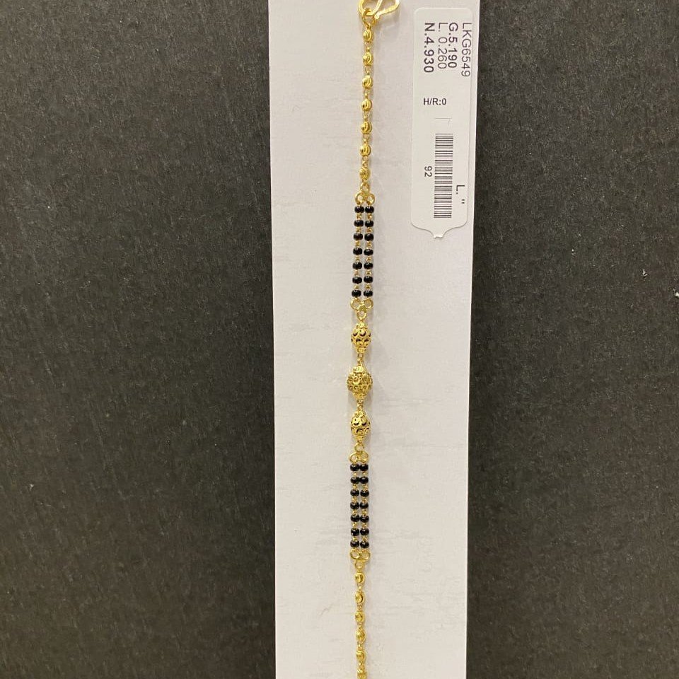 22KT/916 Yellow Gold rauni  Mangalsutra Bracelet For Women