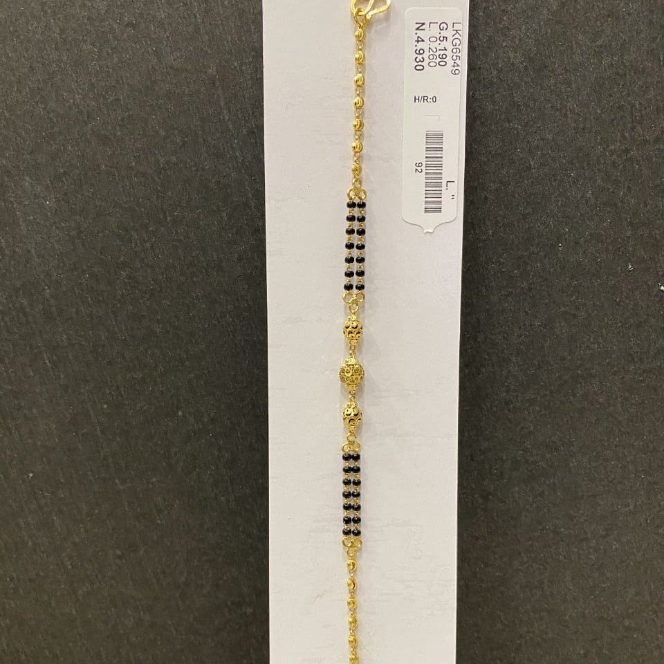 22KT/916 Yellow Gold rauni  Mangalsutra Bracelet For Women