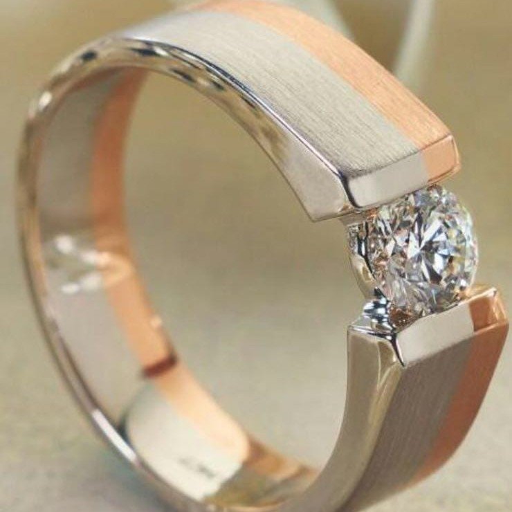 950 Platinum Subtle Heaven Solitaire Ring For Men