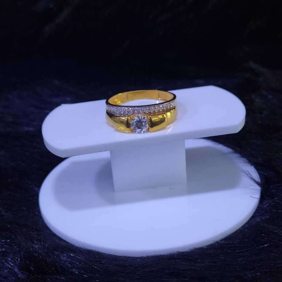 22KT/916 Yellow Gold Corinna Solitaire Fancy Ring For Men