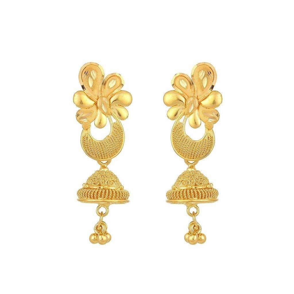 22KT Yellow Gold Embellished Radiance Earrings For Women