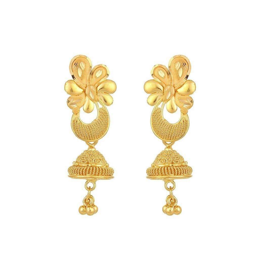 22KT Yellow Gold Embellished Radiance Earrings For Women