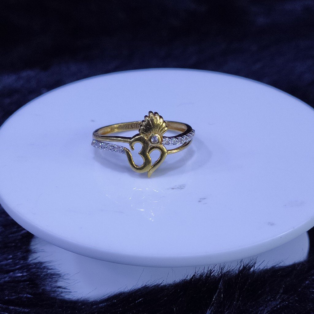 22KT/916 Yello Gold Ulva Om Ring For Women