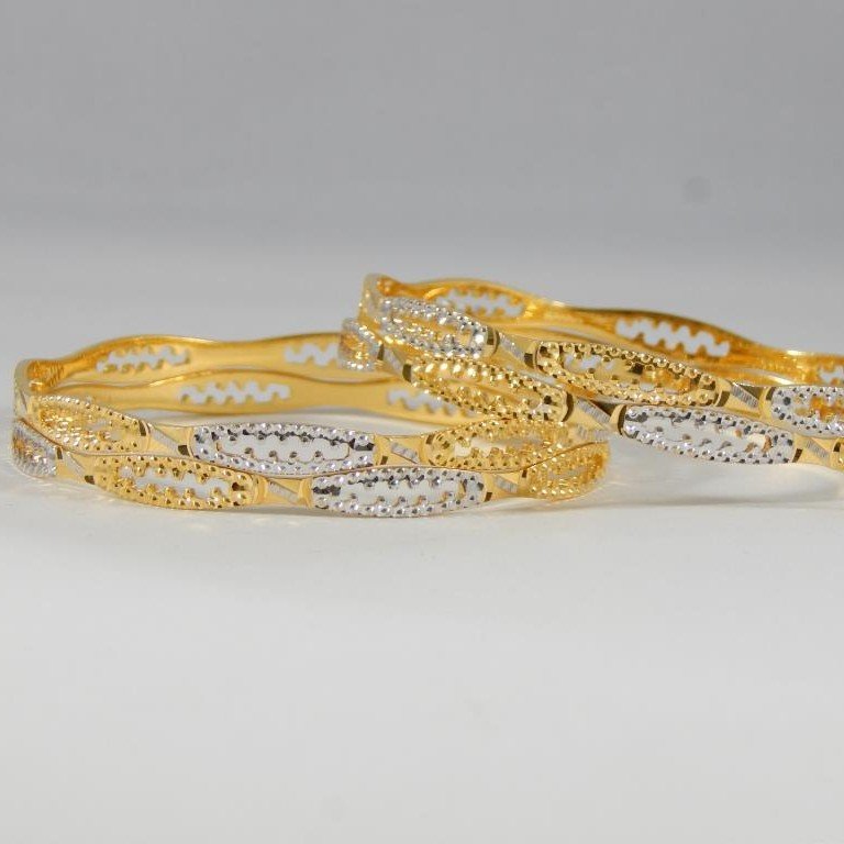 22KT Yellow Gold Astounding Shell Bangles For Women